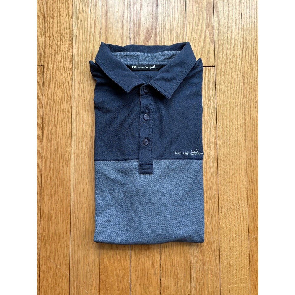 Travis Mathew Men’s Short Sleeve Performance Polo Shirt Medium Blue Two Tone